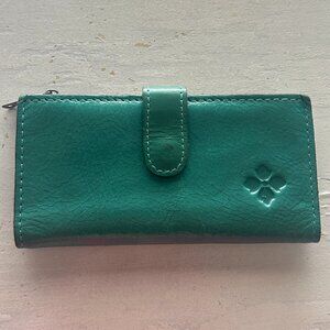 Patricia Nash Nazari Green Leather Bifold Wallet